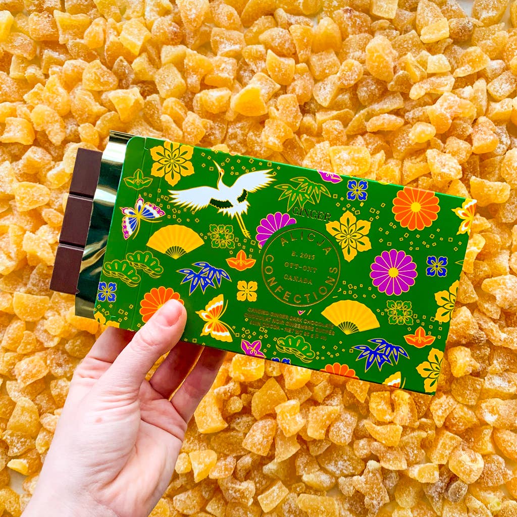 Ginger Vegan Dark Postcard Chocolate Bar - Image 3