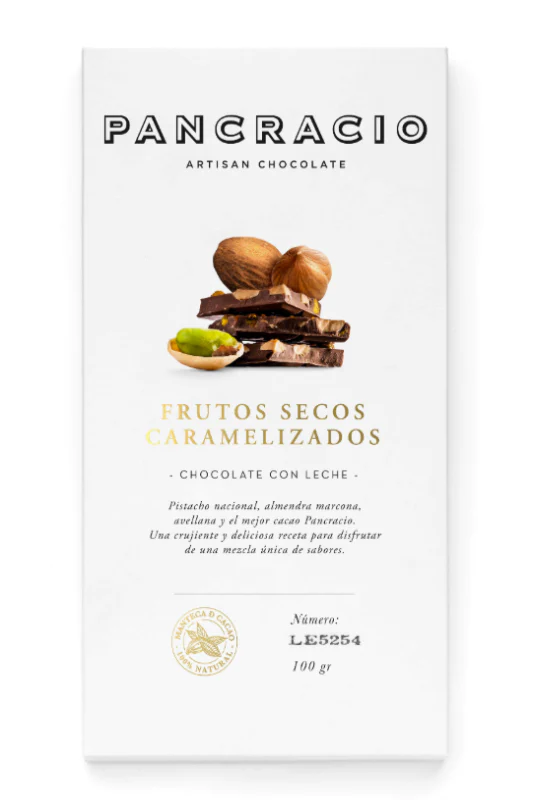 Pancracio Caramelized Nuts Milk Chocolate Bar (100g)